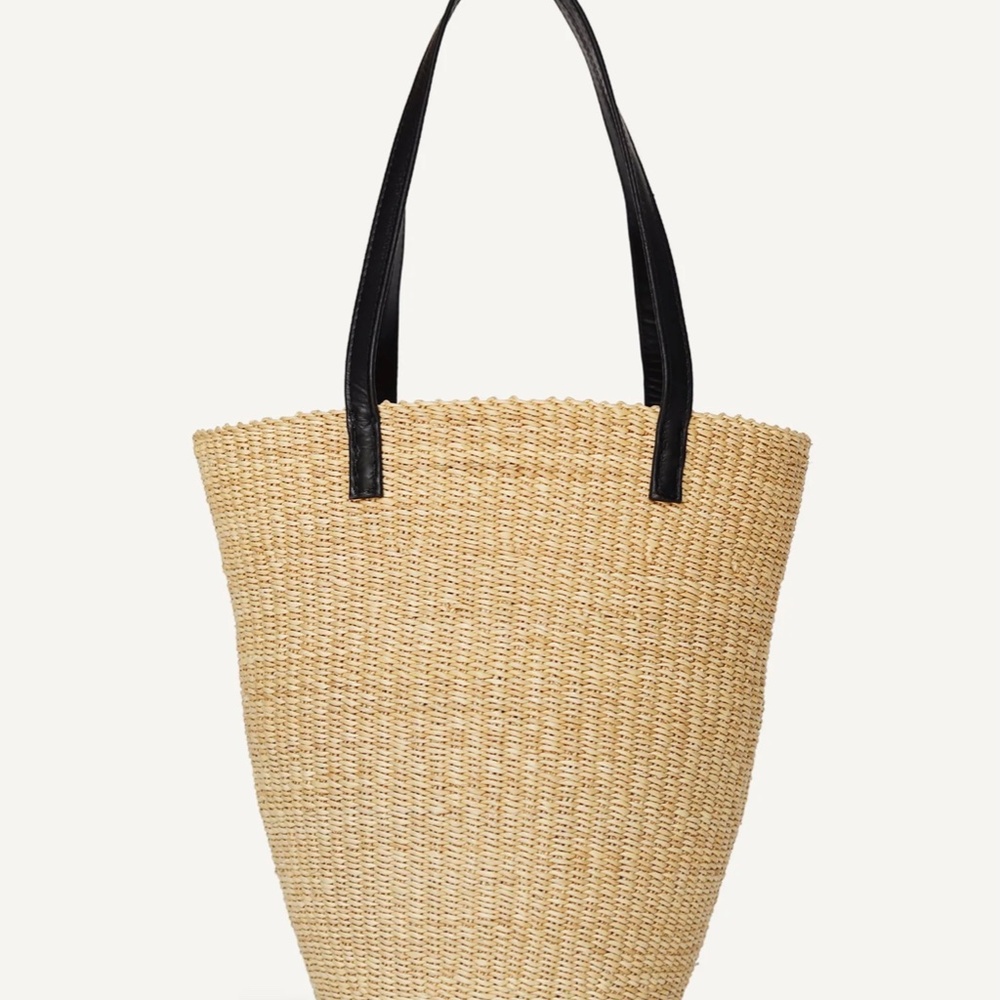 Bembien Natural Woven Tote with Black Handles - Picture 5 of 10